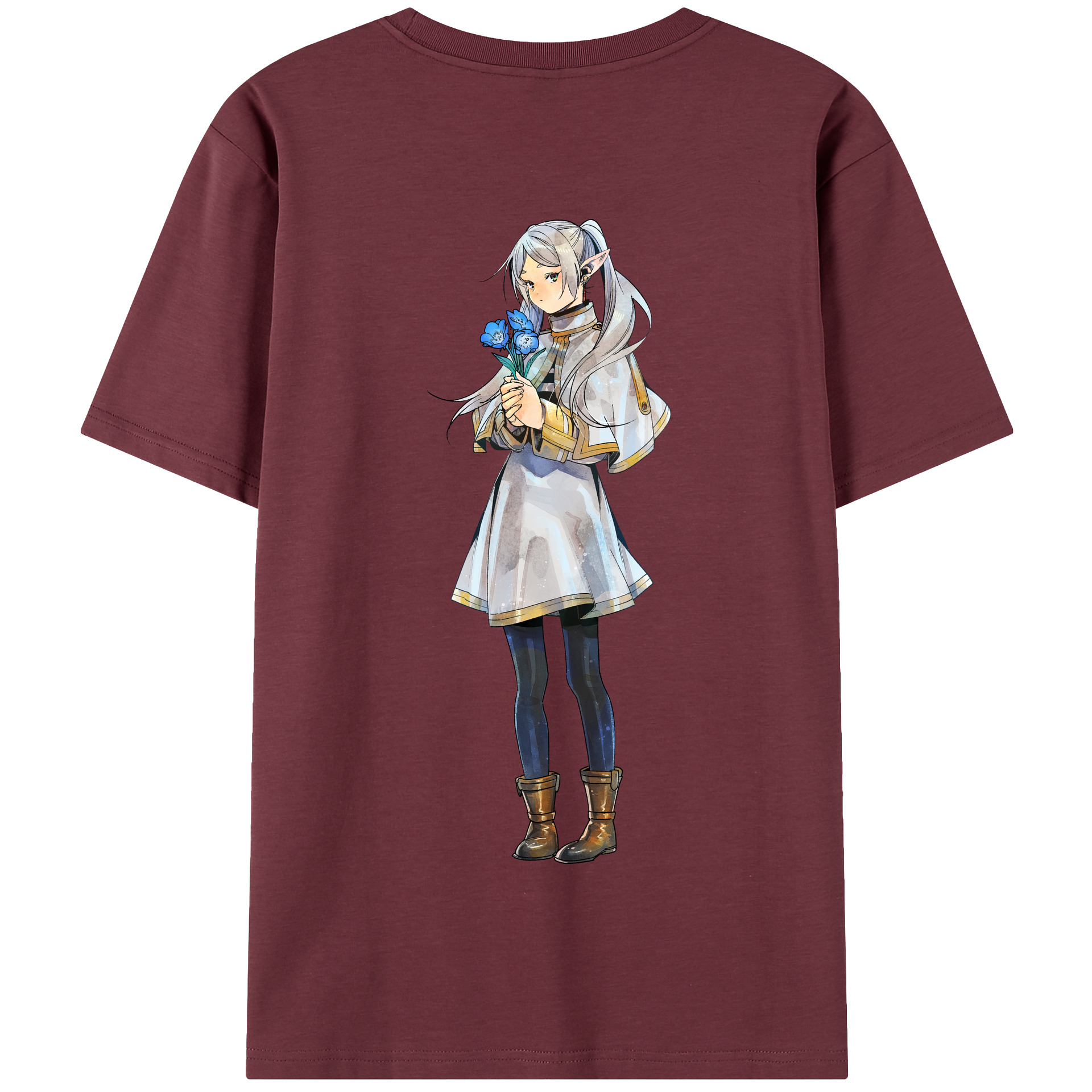 （画像用） 葬送のフリーレン Frieren 綿100％半袖Tシャツ（背面プリント）